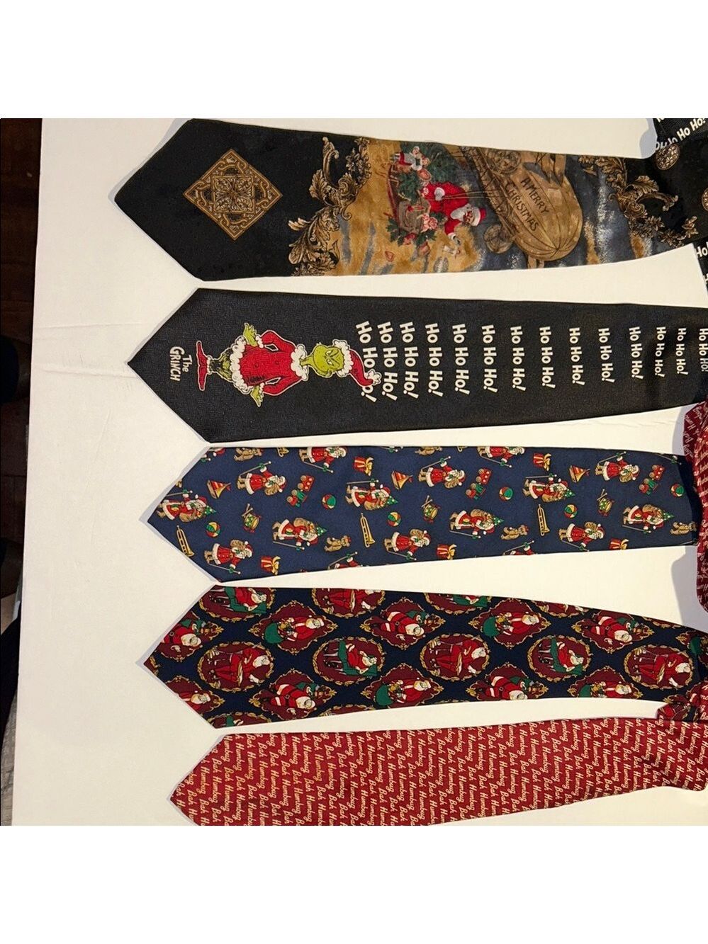 Festive Christmas Tie Collection. Lot of 5. Preowned, good condition.